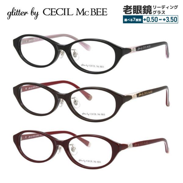 老眼鏡 グリッターバイセシルマクビー glitterbyCECILMcBEE リーディンググラス シ...