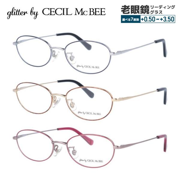 老眼鏡 グリッターバイセシルマクビー glitterbyCECILMcBEE リーディンググラス シ...