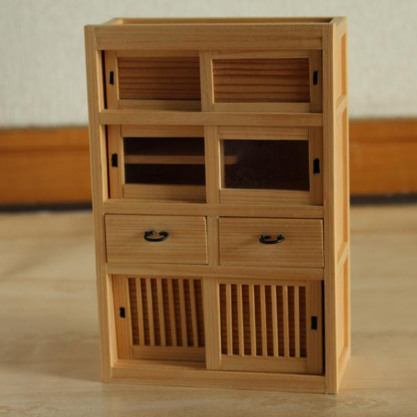 手作り 木製　ミニチュア　雑貨　1点もの　食器棚
