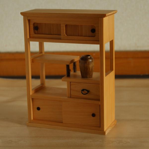 手作り 木製　ミニチュア　雑貨　1点もの　茶箪笥