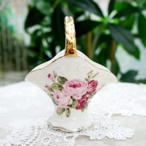 ランドリーバッグ ローズ 薔薇 ソフトバスケット 布製 収納 ピンク