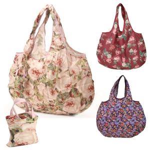 トートバッグ 内ポケット付き ローズ 薔薇 花柄 ピンク ブルー