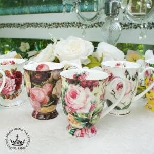 マグカップ 耐熱ガラス ゴールドローズ おしゃれ 薔薇雑貨 姫 バラ