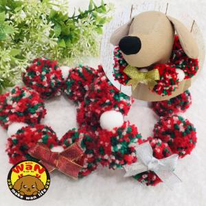 犬 クリスマス ボンボンチョーカー ハンドメイド サンタクロース 猫 服 ボールネックレス ぽんぽん アクセサリー チョーカー withwan 爆買