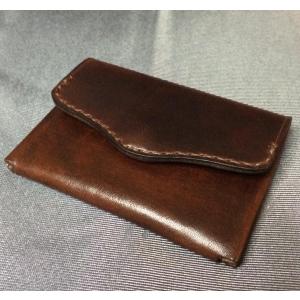 シンプル小銭入れ（焦茶）｜wizard-leather