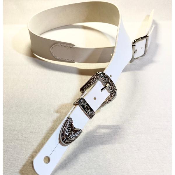 本革製ストラップ（ホワイト／レンジャー・バックル）