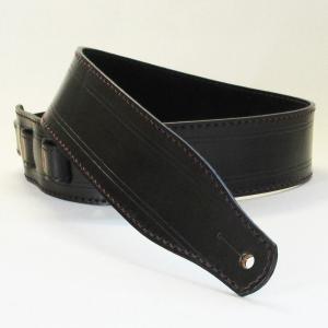 本革製ギター・ストラップ（ダブル・バックル／スロット・コンチョ