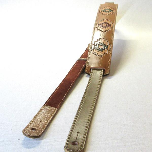 本革製ギター・ストラップ（スリムタイプ/ネイティブ・カービング）