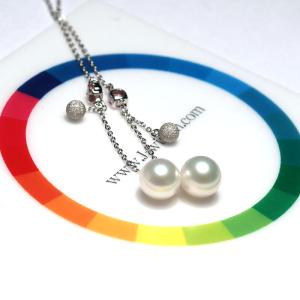 ネックレス 花真珠鑑別書付 真珠7.5-8mmと8.2mmピアスかイヤリング選択