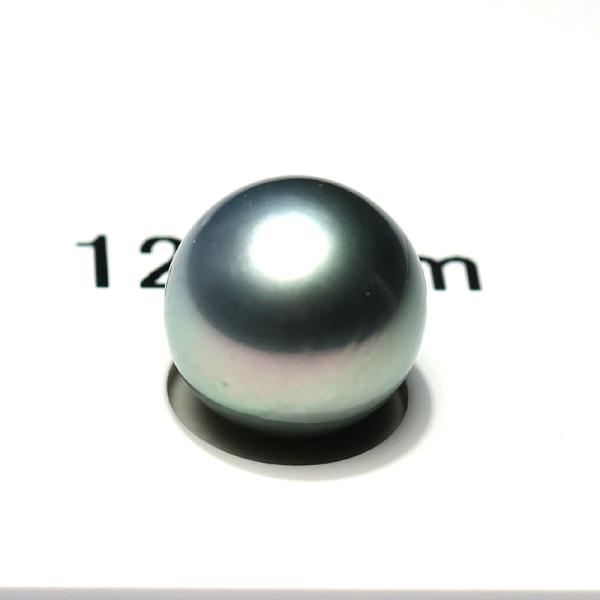 宝石ルース クロチョウ真珠1珠ルース 直系約12.9mm ラウンド形 片穴 天然キズ