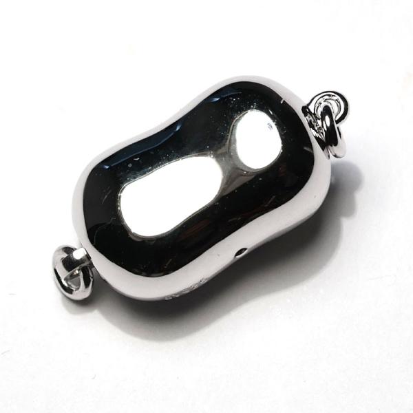 クラスプ パールネックレス用SILVER差し込み式片面タイプ Mサイズ 交換 修理用 6mm〜8mm...