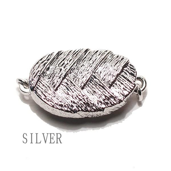留め具 クラスプ SILVER リーフデザイン 差し込み式 Mサイズ パールネックレス用 光沢抑えた...