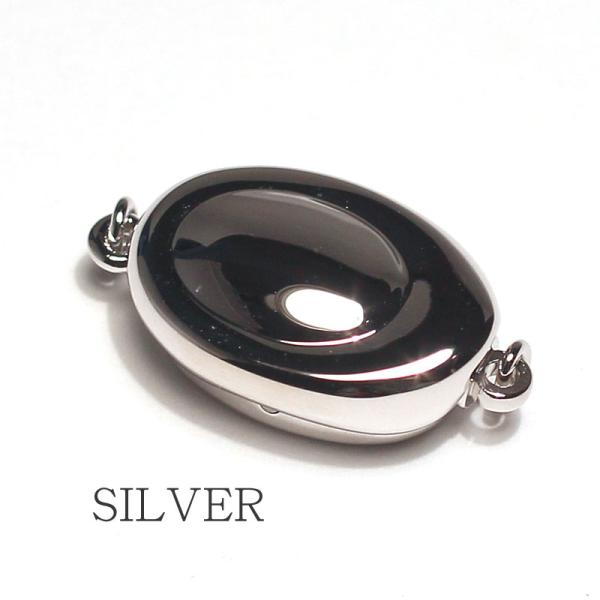 留め具 クラスプ SILVER差し込み式 Mサイズ ボタン形 パールネックレス用 ワンタッチ式 修理...