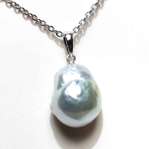 パールペンダント 大珠バロックパールペンダント幅14.6mm縦17.8mm SILVERペンダント ...
