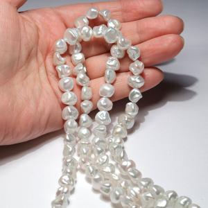 ネックレス 約82cm 淡水パールネックレス 幅約8mm〜9mmバロック形 