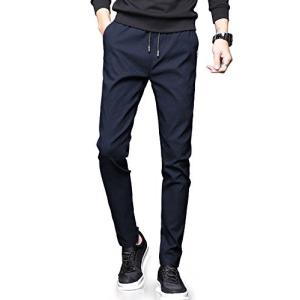 NEWHEY チノパン メンズ スキニーパンツ スーパーストレッチ スウェットズボン 細身デザイン 大きいサイズ ブラック ネイビー グレー カーキ