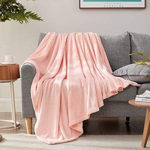 Hansleep 毛布 セミダブル 夏用 ブランケット 160x200cm ピンク マイクロファイバー 柔らかく肌触り 暖かい フランネル 洗える 軽