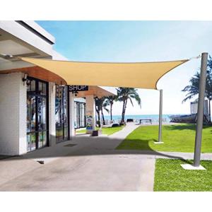 HIRARI 撥水 2.4M X 3.6M 長方形 UVカット シェード セイル 砂色