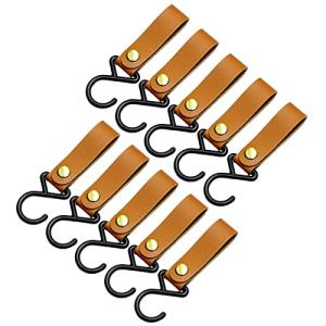 heizi ランタンハンガー 10個セット ハンガー フック キャンプ ポールハンガー アウトドア PUレザー テント 吊り下げ ロープ