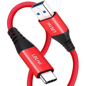 急速充電ケーブル 高速データ転送 USB C 3.1 Gen 2 - USBケーブル Type C 3A 10Gbps 60W QC3.0高速充電付きショート 赤 0.3M 1本｜wl-bp