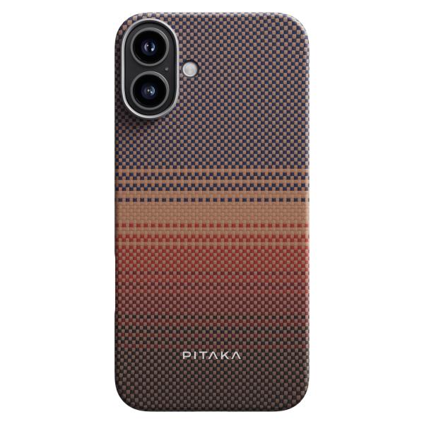 PITAKA iPhone16Plus 浮織ケース MagSafe対応 アラミド繊維製 ワイヤレス充...