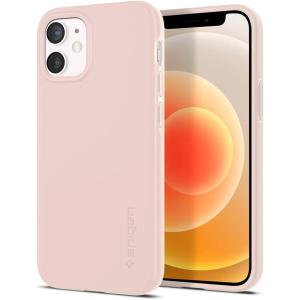 iPhone12mini ケース 薄型 軽量 マット仕上げ 指紋防止 ワイヤレス充電対応 Spigen ACS02484 / ピンクサンド