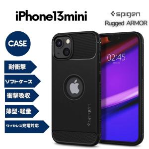 Spigen iPhone13mini ケース ソフトケース 厚さ2.1mm 耐衝撃 薄型 軽量 ワイヤレス充電対応 ACS03314 マットブラック