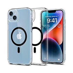 iPhone14 スマホケース MagSafe対応 クリアケース ワイヤレス充電対応 Spigen ACS05049 ブラック