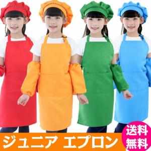 エプロン 子供用 キッズ ジュニア 無地 送料無料