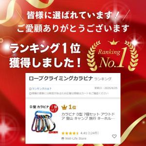 カラビナ D型 7個セット アウトドア 登山 ...の詳細画像1