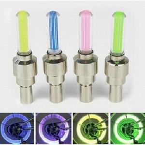 LED バルブキャップ ライト 3色×2 計6個セット 自転車 ホイールに付ける 送料無料