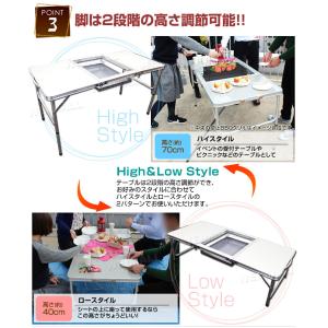 【BBQコンロ付き】アウトドアテーブル レジャ...の詳細画像4