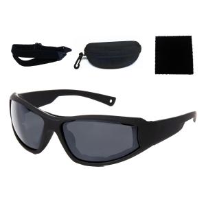 防風パッド 装備 バイク オートバイ 用 サングラス ゴーグル 男女兼用 y175 (ブラック/グレー)