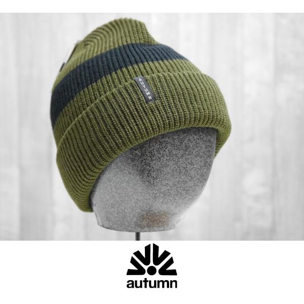 23 AUTUMN BAND FLEECE LINED BEANIE - ARMY GREEN - ...