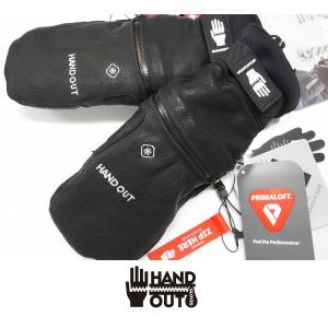 24 HAND OUT GLOVES ハンドアウト スノーボード グローブ MI-LOW MITTEN - BLACK LEATHER - 国内正規品 ミトン｜wmsnowboards