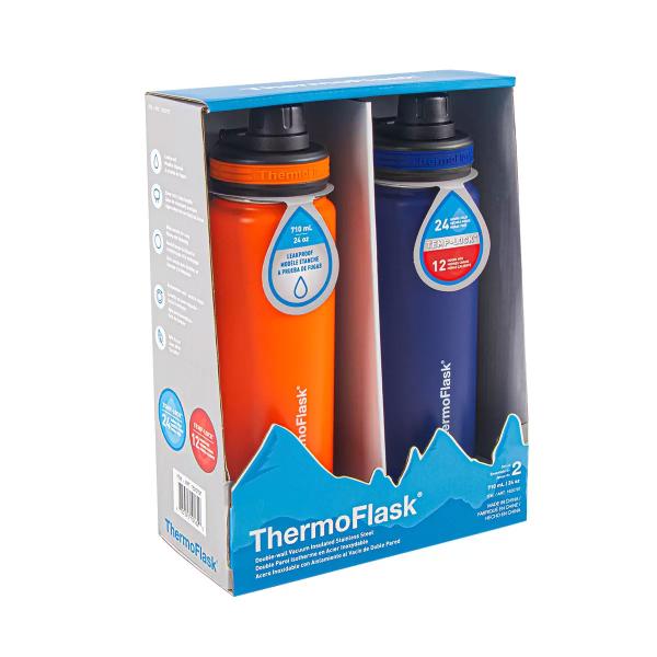 ThermoFlask　ステンレスサーモマグ　710mL　2本セット　ハンドル付き　サーモフラスク