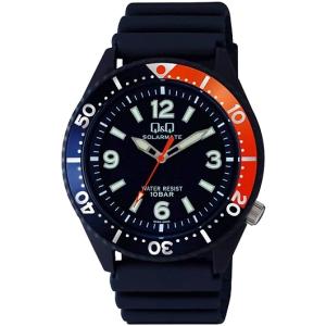 CITIZEN Q＆Q シチズン 腕時計 10気圧防水 ソーラー充電 スポーツウォッチ ネイビー H064-007