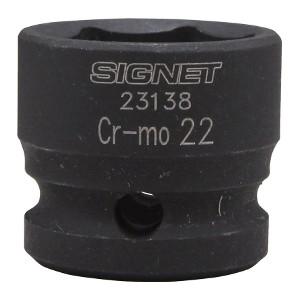 SIGNET シグネット 1/2DR ショートソケット 22mm 23138 インパクト用 全長28...