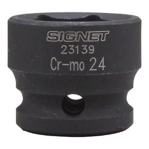 SIGNET シグネット 1/2DR インパクト用ショートソケット 24mm 23139 全長28mm｜wno