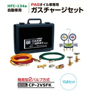 デンゲン HFC-134a用 簡易型 2バルブ式 ガスチャージセット CP-2VSFK｜wno