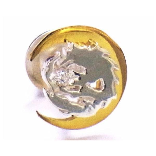 シルバーアクセサリー シルバー925  シルバー  ムーンウルフスタッドG狼 ウルフ ウルフマンbr...