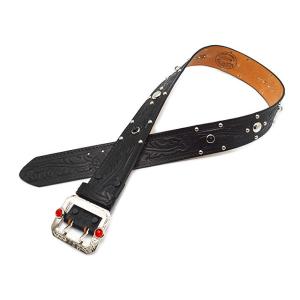 HTC エイチティーシー 黒 レザーベルト ハラコ 白×黒 アメリカ製 Made