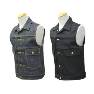 全2色【RED TAiL/レッドテイル】「Cross Denim Vest”5th”/クロスデニム