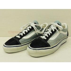 バンズ VANS オールドスクール USA製 黒×ブルーグレイ 80S-90S ビンテージスニーカー WOMEN US8.5 約24cm｜wolfrobe