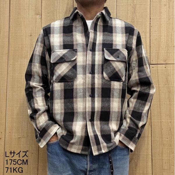 BIG MIKE ビッグマイク ヘビーフランネルシャツ モカ×ブラック HEAVY FLANNEL ...