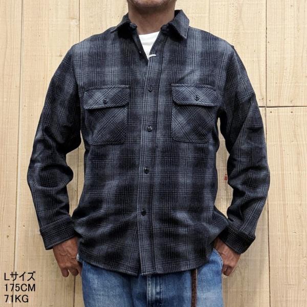BIG MIKE ビッグマイク ヘビーフランネルシャツ ブラック×チャコール HEAVY FLANN...