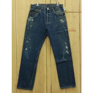 リーバイス501 古着 90S LEVIS501 ジーンズ ペイント加工 カスタムW31×L31 ダ...