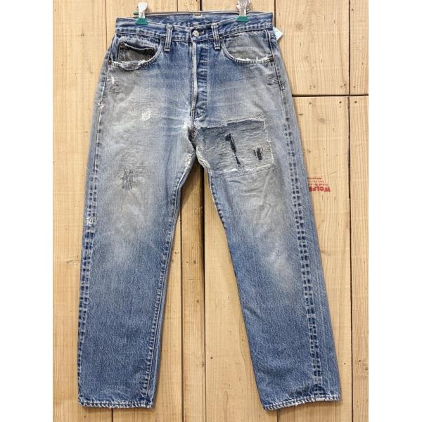 激レア 赤耳 リーバイス501 66後期 古着 ダメージリペアカスタム LEVIS501 70S M...