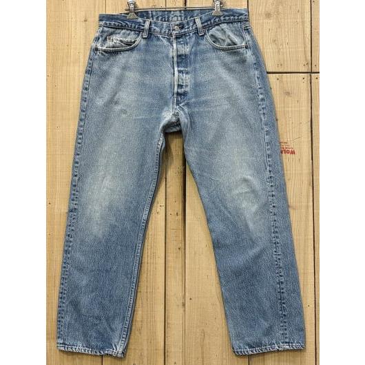 激ヒゲ リーバイス501 古着 LEVIS501 ハチマル 裾チェーンステッチ CAREスタンプ 8...