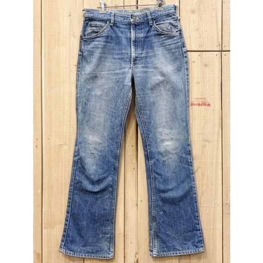 縦落ち 激ヒゲ LEE200 古着 70S ブーツカット リー200 ビンテージ 脇割り W31×L...